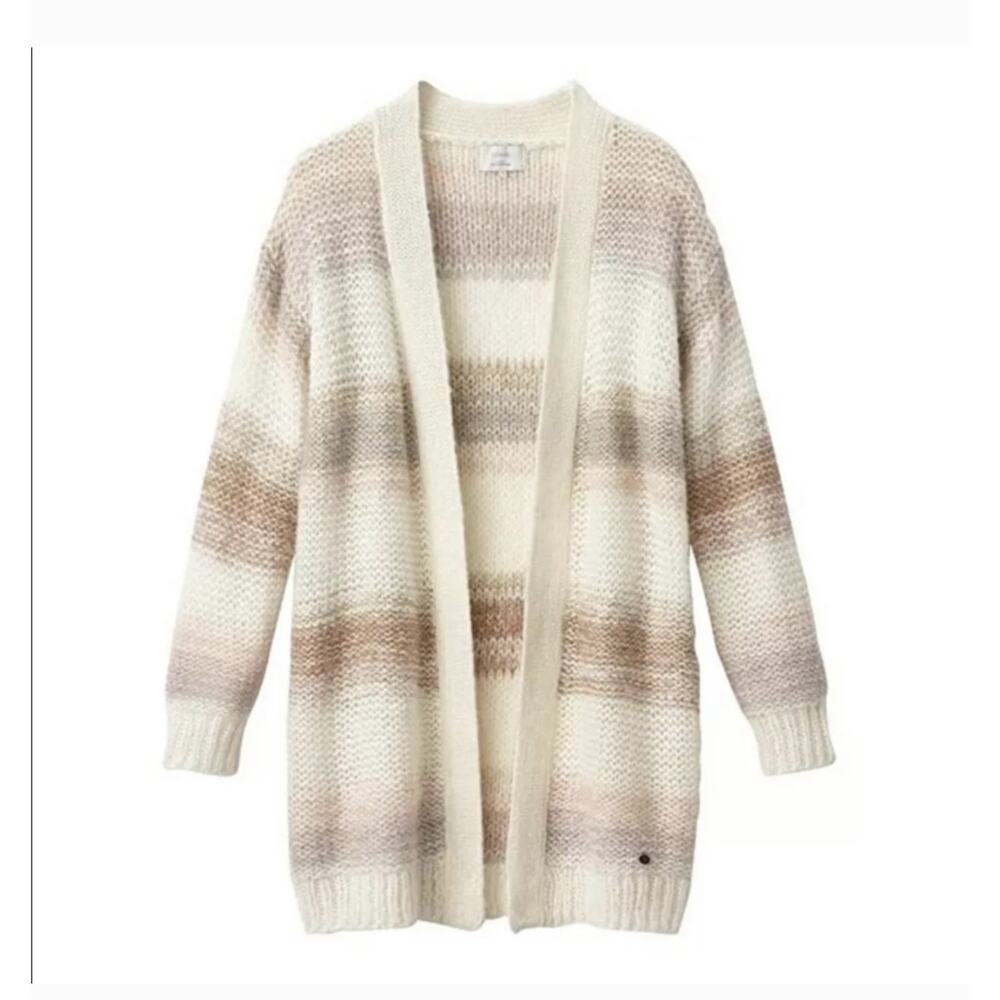 Numph Anthropologie Striped Metallic Cardigan Sweater